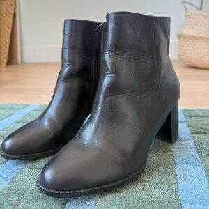 Madewell Black Leather Zip Ankle Boot